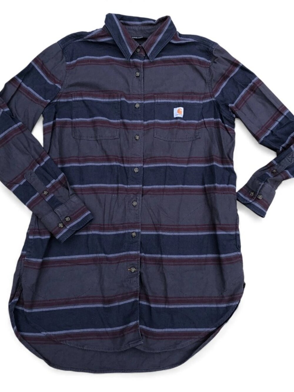 CARHARTT Rugged Flex Flannel Shirt Women's LARGE Button Up Long Long Sleeve Top